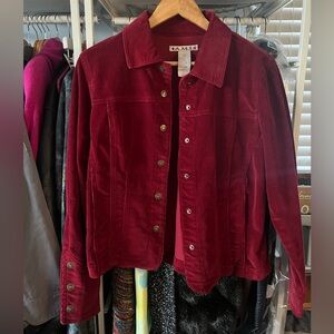 Ruby Red Corduroy Western Style Jacket